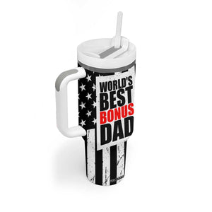 Fathers Day Gift For Bonus Dad Tumbler With Handle Birthday Gifts For Step Dad From Daughter Son Kids US Flag TB10 Print Your Wear
