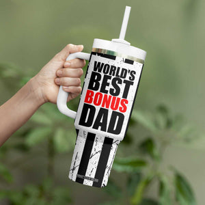 Fathers Day Gift For Bonus Dad Tumbler With Handle Birthday Gifts For Step Dad From Daughter Son Kids US Flag TB10 Print Your Wear
