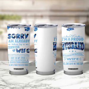 Husband Gift Tumbler Cup Funny Anniversary Wedding, Christmas, Valentines Day, Birthday Gifts for Him Blue Camo Camouflage TB10 Print Your Wear