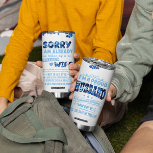 Husband Gift Tumbler Cup Funny Anniversary Wedding, Christmas, Valentines Day, Birthday Gifts for Him Blue Camo Camouflage TB10 Print Your Wear