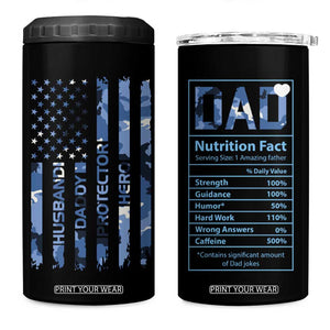 Christmas Gifts for Dad 4 in 1 Can Cooler Tumbler Husband Daddy Protector Hero Fathers Day Camo American Flag TB10 One Size: 16 oz Black Print Your Wear