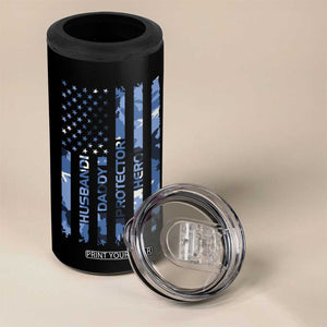 Christmas Gifts for Dad 4 in 1 Can Cooler Tumbler Husband Daddy Protector Hero Fathers Day Camo American Flag TB10 Print Your Wear