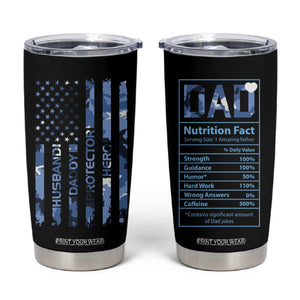 Christmas Gifts for Dad Tumbler Cup Husband Daddy Protector Hero Fathers Day Camo American Flag TB10 Black Print Your Wear
