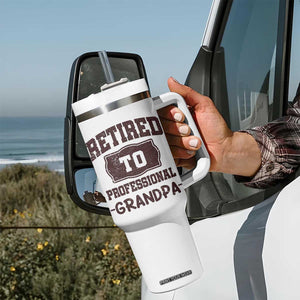 Retirement Gifts For Men Tumbler With Handle Retired To Professional Grandpa Fathers Day TB10 Print Your Wear