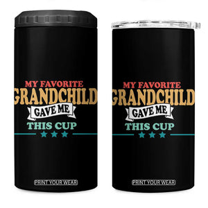 My Favorite Grandchild Gave Me This Cup 4 in 1 Can Cooler Tumbler Grandparents Grandpa Grandma Gifts From Grandkids Granddaughter Grandson TB10 One Size: 16 oz Black Print Your Wear