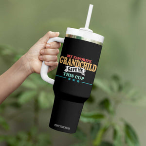 My Favorite Grandchild Gave Me This Cup Tumbler With Handle Grandparents Grandpa Grandma Gifts From Grandkids Granddaughter Grandson TB10 Print Your Wear