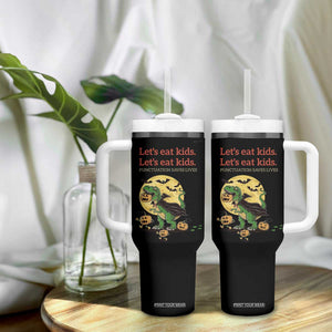 Funny Grammar Teacher Tumbler With Handle Let's Eat Kids Punctuation Saves Lives Halloween Dinosaur Dracula TB10 Print Your Wear