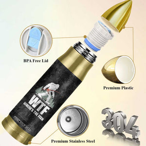 WTF Wheres The Fish Bullet Tumbler Funny Bigfoot Fishing Gifts Fathers Day