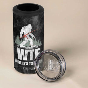 WTF Wheres The Fish 4 in 1 Can Cooler Tumbler Funny Bigfoot Fishing Gifts Fathers Day