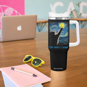 Van Gogh Cat Tumbler With Handle I Do What I Want Funny Cat Lover Starry Night TB10 Print Your Wear