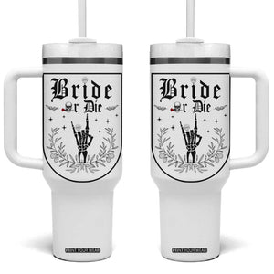 Bachelorette Party Decorations Tumbler With Handle Bride or Die for Bridal Shower Funny Skeleton Hand TB10 One Size: 40 oz White Print Your Wear