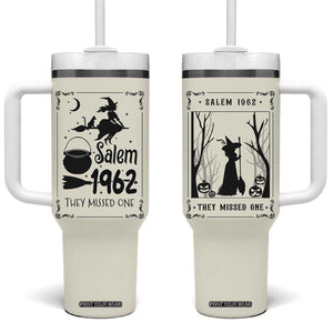 Witch Halloween Tumbler With Handle Women Girls Trip Salem 1692 They Missed One TB10 One Size: 40 oz Beige Print Your Wear