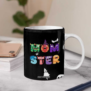 Funny Gifts For Mom Coffee Mug Halloween Mom Gift Spooky Mama Mom-Ster TB10 Print Your Wear