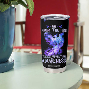 Suicide Prevention Awareness Tumbler Cup Teal Purple Ribbon Phoenix Rise From The Fire TB10 Print Your Wear