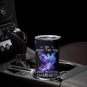 Suicide Prevention Awareness Tumbler Cup Teal Purple Ribbon Phoenix Rise From The Fire TB10 Print Your Wear