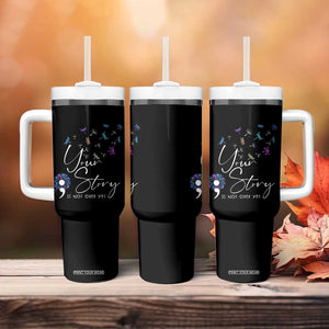Suicide Prevention Awareness Tumbler With Handle Teal Purple Dragonfly Your Story Is Not Over TB10 Print Your Wear
