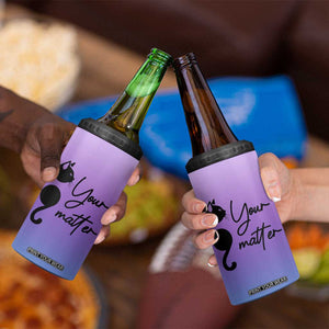 Suicide Prevention Awareness 4 in 1 Can Cooler Tumbler Teal Purple Semicolon Cat Your Matter Therapist Psychologist TB10 Print Your Wear