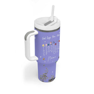 Personalized Christian Birthday Gifts for Women Tumbler With Handle Custom Name God Says You Are Bible Verse TB10 Print Your Wear