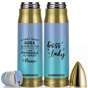 Personalized Boss Lady Bullet Tumbler Custom Name Gifts for Office Bosses Coworkers Leaders Managers TB10 Gradient Print Your Wear