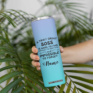Personalized Boss Lady Skinny Tumbler Custom Name Gifts for Office Bosses Coworkers Leaders Managers TB10 Print Your Wear