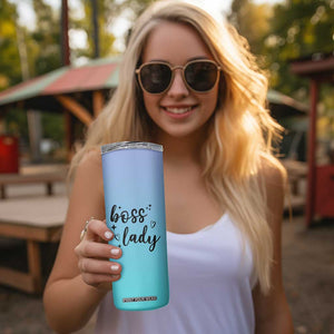 Personalized Boss Lady Skinny Tumbler Custom Name Gifts for Office Bosses Coworkers Leaders Managers TB10 Print Your Wear