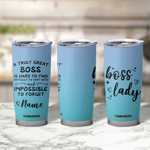Personalized Boss Lady Tumbler Cup Custom Name Gifts for Office Bosses Coworkers Leaders Managers TB10 Print Your Wear