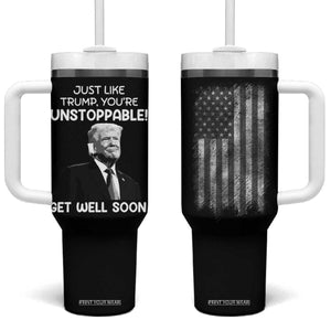 Get Well Soon Gifts Tumbler With Handle Humor Sick Care Trump USA Flag TB10 One Size: 40 oz Black Print Your Wear
