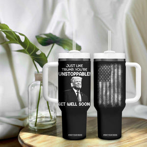 Get Well Soon Gifts Tumbler With Handle Humor Sick Care Trump USA Flag TB10 Print Your Wear