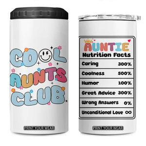 Aunt Gifts 4 in 1 Can Cooler Tumbler Auntie Birthday Cool Aunts Club TB10 One Size: 16 oz White Print Your Wear