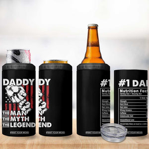 Christmas Gifts for Dad 4 in 1 Can Cooler Tumbler Daddy The Man The Myth The Legend American Flag Father's Day TB10 Print Your Wear