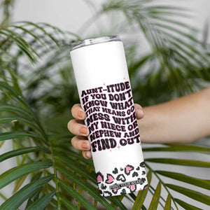 Best Aunt Gifts Skinny Tumbler Gift For New Aunts Auntie Birthday Leopard Print TB10 Print Your Wear