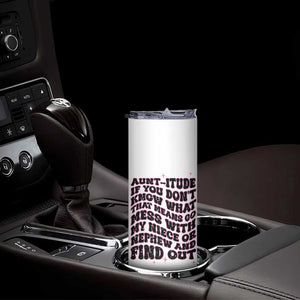 Best Aunt Gifts Skinny Tumbler Gift For New Aunts Auntie Birthday Leopard Print TB10 Print Your Wear