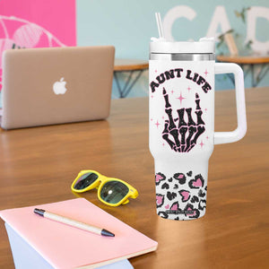 Best Aunt Gifts Tumbler With Handle Gift For New Aunts Auntie Birthday Leopard Print TB10 Print Your Wear