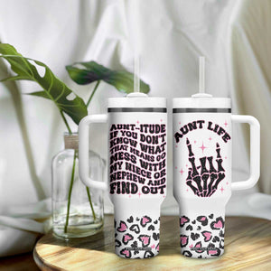 Best Aunt Gifts Tumbler With Handle Gift For New Aunts Auntie Birthday Leopard Print TB10 Print Your Wear