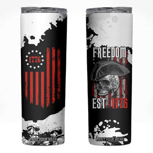 US Patriot Skinny Tumbler Freedom 250 Years Of Freedom 1776 2026 American Flag TB10 Black Print Your Wear
