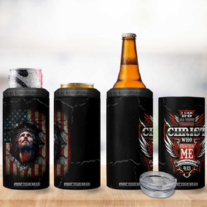 Christian Gift for Men 4 in 1 Can Cooler Tumbler I Can Do All Things Through Christ Religious Pastor TB10 Print Your Wear