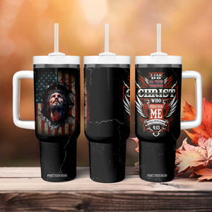 Christian Gift for Men Tumbler With Handle I Can Do All Things Through Christ Religious Pastor TB10 Print Your Wear