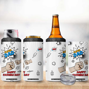 Fathers Day Gift For Dad 4 in 1 Can Cooler Tumbler Super Dad TB10 Print Your Wear