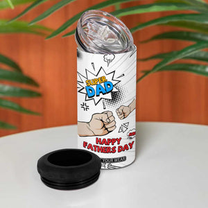 Fathers Day Gift For Dad 4 in 1 Can Cooler Tumbler Super Dad TB10 Print Your Wear