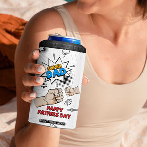 Fathers Day Gift For Dad 4 in 1 Can Cooler Tumbler Super Dad TB10 Print Your Wear