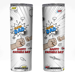 Fathers Day Gift For Dad Skinny Tumbler Super Dad TB10 White Print Your Wear
