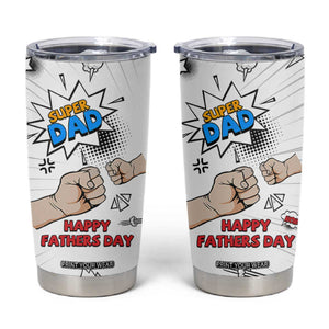 Fathers Day Gift For Dad Tumbler Cup Super Dad TB10 White Print Your Wear