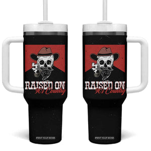 Raised On 90s Country Tumbler With Handle Vintage Southern Western Country Music Lover Skull TB10 One Size: 40 oz Black Print Your Wear