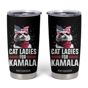 Harris 2024 Tumbler Cup Cat Lady Ladies for Kamala Madam President TB10 Black Print Your Wear