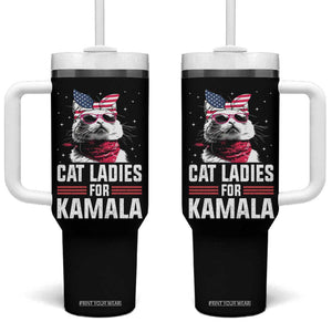 Harris 2024 Tumbler With Handle Cat Lady Ladies for Kamala Madam President TB10 One Size: 40 oz Black Print Your Wear