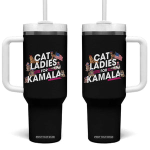Harris 2024 Tumbler With Handle Cat Lady Ladies for Kamala Madam President TB10 One Size: 40 oz Black Print Your Wear