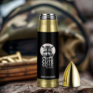 Cute Raccoon Bullet Tumbler But Feral Gag Gift For Her TB10 Print Your Wear