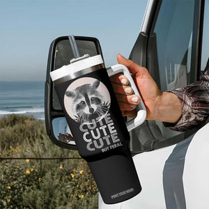 Cute Raccoon Tumbler With Handle But Feral Gag Gift For Her TB10 Print Your Wear