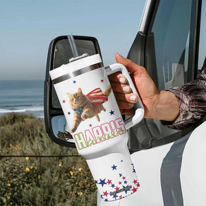 Harris 2024 Tumbler With Handle Cat Lady, Ladies for Kamala Madam President TB10 Print Your Wear