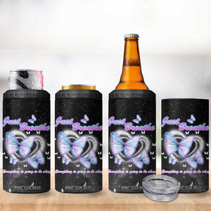 Suicide Prevention Awareness 4 in 1 Can Cooler Tumbler Teal Purple Butterfly Just Breathe Everything Is Going To Be Okay TB10 Print Your Wear